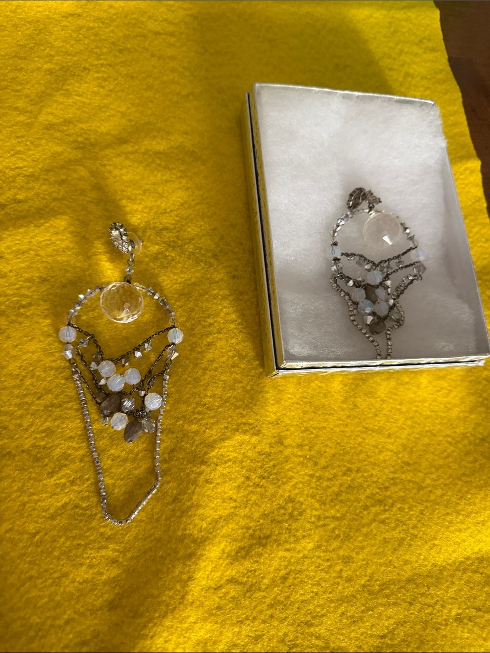 Silpada Silver-Tone White Crystal Drop Earrings